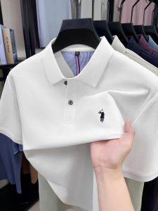 High end luxury brand short sleeved polo shirt mens summer fashion exquisite Paul embroidery new casual breathable golf shirt