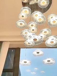Stair long chandelier high ceiling living room light dining room light interior decoration lamp
