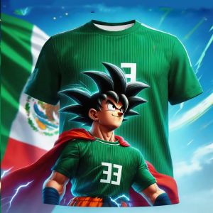 Bandai | Summer 2026 Dragon Ball Monkey King "Mexico 33" Football Theme 3D Printed Breathable Quick Drying T-shirt Adult Parent Top