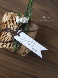 Mori Style Fresh Minimalist Wedding Candies Box Scandinavian Gift Packaging Hanging Decoration Handmade Card Hanging Card Tag