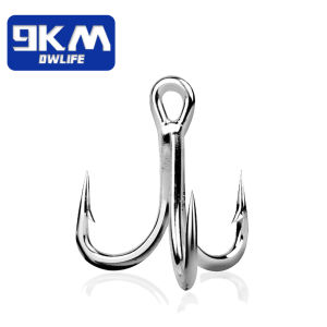 9KM 10Pcs 4X Strong Fishing Treble Hooks High Carbon Steel Triple Hooks Saltwater Freshwater