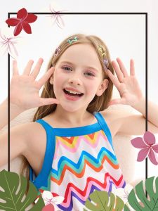 Girls Summer Thin Ice Silk Strap Dress Childrens Home Clothes Vest Skirt Baby Sleepwear  Style A-Line Skirt Polyester Fiber