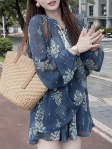 Shalldoer | Korean Chic Womens Summer V-neck Drawstring Sun Protection Shirt And Casual Shorts Two-piece Set Fashionable Breathable