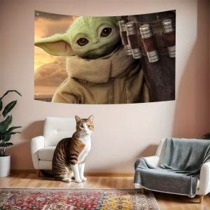 Star Wars | S-star w-Wars Grogu flag Durable Outdoor Indoor Patio Festive Decoration Classic Design Pole Wall Room Banner