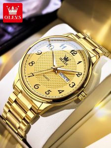 OLEVS | Large Dial Calendar Luminous Quartz Watch for Elderly