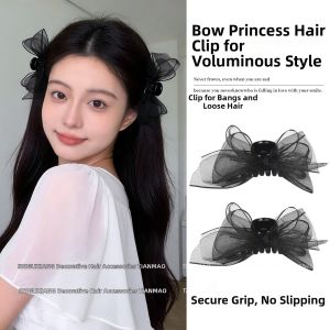 Double Bow Mesh Clip Hairpin