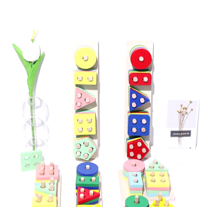 Mainan Edukasi Anak Puzzle Geometri | Puzzle Kayu Balok Susun