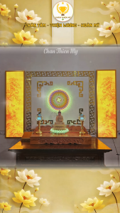 Đèn Thờ Hào Quang Led Viền Pha Lê Trang Trí Bàn Gia Tiên Để Sau Lưng Tượng Phật CHÂN THIỆN MỸ