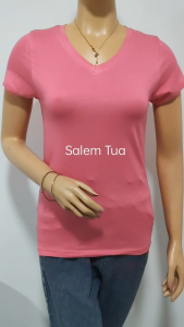 KAOS POLOSAN V NECK WANITA GROSIR MURAH