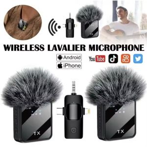 Wireless Lavalier Microphone for CameraiPhoneAndroidMicrophone Reverb Sound Video Recording Podcast Noise Reduction Clip mic