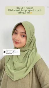 Hijab Sporty Ukuran M Menutup Dada Bergo Hamidah