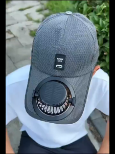 Solar Fan Hat Rechargeable USB Fan Anti-UV Breathable Hat 3-Speed Cap with Kipas for Outdoor Sports