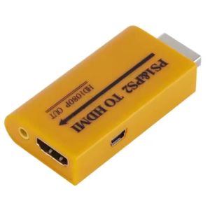 PS1 PS2 to HDMI-compatible Converter 1080P 3.5mm Audio Jack Plug and Play for HDTV Monitor Projector Driver Free Gaming Adapter
