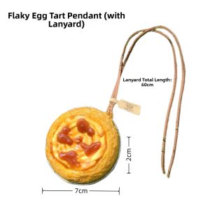 DIANSHIFANG | Cute Creative Egg Tart Simulated Flaky Pastry Car Hanging Decor