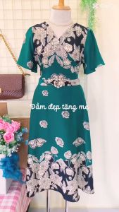 Đầm Suông Dáng Dài Cao Cấp Vải Mango Hoa Cực Đỉnh Sang Chảnh Quý Phái Dành Riêng Cho Mẹ Cho Bà tm662