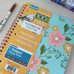 Kaisa Kaisa Flower Series American Notebook Ins Style Coil Notebook Small High-Looking College Students Can Tear Lines Subject A4 Postgraduate Entrance Examination Hand Account Caesar Retro American Thickened Loose Spiral Notebook