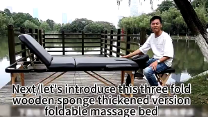Nearra Portable Triple Folding Leather Massage Bed: Professional Beauty Spa Bed for Home Use