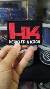 อาร์ม ตัวรีด อาร์มติดเสื้อ ลาย HK Iron on Patch โลโก้ ตรา เอซเค ตกแต่งเสื้อผ้า ทหาร DIY Sticker สติ๊กเกอร์ ตีนตุ๊กแก Army