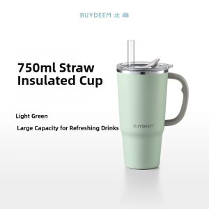 BUYDEEM | Large Capacity Stylish Womens Insulated Straw Cup