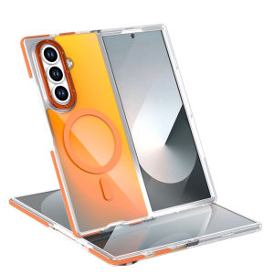 Discolour Metal Lens for MagSafe Magnetic Shockproof Phone Case For Samsung Galaxy Z Fold 8 7 Z Fold 6 Wireless Charging Cover