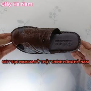Dép Bít Mũi Nam HA NAM Da Bò Thật Cao Cấp GSB2086