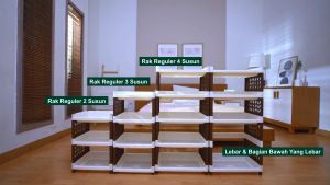 Rovega Supra Rak Susun Lebar 4 Tingkat dengan Roda Premium SMW410 (Food Grade)