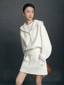 SUSHE | Athletic Vintage Casual Hoodie A-line Skirt Set