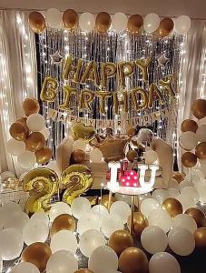 ส่งจากไทย หลายสไตล์ ลูกโป่งชุดวันเกิด Happy Birthday ชุดใหญ่ ชุดลูกโป่งวันเกิด เซตลูกโป่งวันเกิดสุดคุ้ม ผนังพื้นหลังปาร์ตี้สุดโรแมนติก