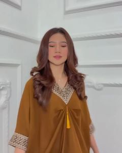 Kaftan Humairah Cringkle / Dress Kaftan Renda Jumbo Cringkle Airflow