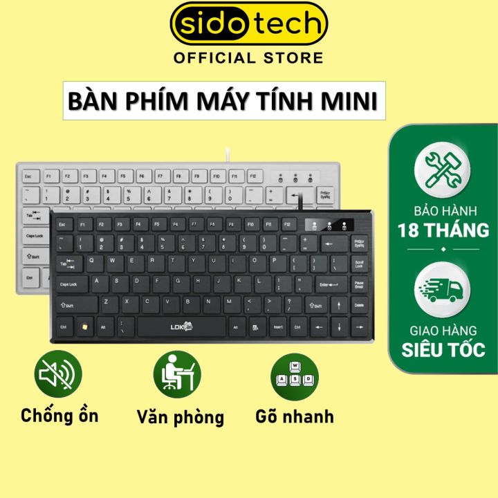 Bàn phím máy tính mini có dây SIDOTECH XKB02 nhỏ gọn tinh tế 82 key ...