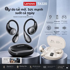 Lenovo | Lenovo TA320 Tai Nghe Không Dây Bluetooth 5.4 Tuổi Thọ Pin Dài Tai Nghe Thể Thao Có Mic Nghe Nhạc Chơi Game Tai Nghe In-Ear Chống Thấm Nước