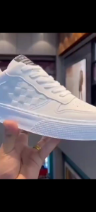 Leather casual sneakers white shoes non-slip and wear-resistant lightweight casual sneakers