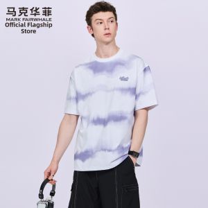 Mark Fairwhale | Dyeing Icy Pattern Embroidered Crewneck Short Sleeve T-shirt
