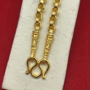 สร้อยคอทองลายทาโร่ หัวจรวด พ่นทรายตัดลาย ความยาว 20 นิ้ว เทียบเท่า 2 บาท ชุบทอง เสริมบารมี ใส่ออกงานได้ ทองปลอม งานแฟชั่น