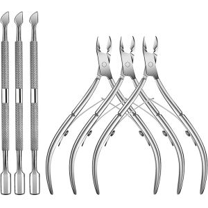 1/2/4/6pcs Professional Stainless Steel Nail Cutter Scissor Nippers Multifunctional Cuticle PusherErgonomic Design for Manicure