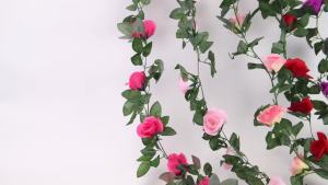 Rose Artificial Flowers Vine Garland Wedding Wreath Season Home Room Table Decora Outdoor Garden Arch DIY Gifts Box Fake Plants