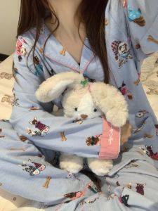 Adorable Cartoon Print Sleepwear Set for Girls Casual Long Sleeve Long Pants Home Clothes Comfortable Breathable Autumn New Arrival