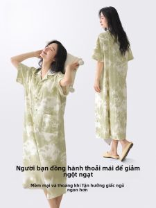 Miiow | Cat Woman Summer Robe Lightweight Breathable Long Sleepwear Comfortable Soft Home Clothes New 2025 Womens Nightgown