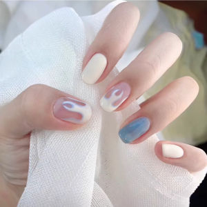 MONLEYTA | Wearable Manicure Nail Patches Summer New Style Short Medium Long Ice Transparent Color French Style Finished Product