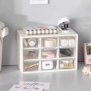 9 Grids Desktop Organizer Jewelry Drawer Storage Box Plastic Cosmetic Earrings Makeup Container Storage Boxes