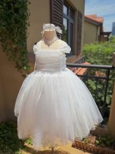 White Tulle Princess Dress Girls Summer Dress 1PC