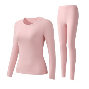 CarbinKoneer | ชุดชั้นในผู้หญิง CarbinKoneer 2025 ใหม่ อบอุ่น หนา หนา แขนยาว คอตั้ง สีพื้น ผ้าไนลอน ผ้าฝ้าย โพลีเอสเตอร์