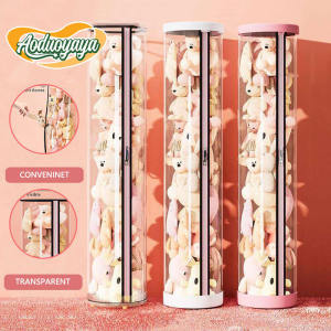Aoduoyaya Transparent Doll Storage Bucket Durable Childrens Toy Doll Organizer Tube Box