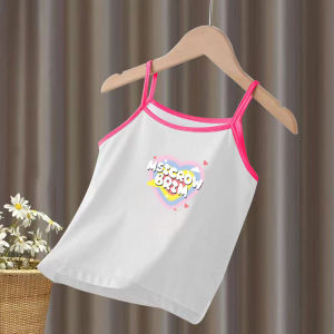 Girl Camisole Pure Cotton Vest 2024 Summer New Arrival Kids Baby Sleeveless Bottoming Top Medium and Small Girls Western Style