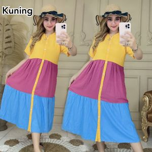 daster pelangi / dres pelangi / dress pelangi / homedres motif pelangi / pakaian santai wanita / pakaian santai motif / daster santai / daster kancing depan / daster lengan pendek / daster pantai / Dres pantai / dress pantai