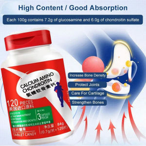 [High Calcium No Sucrose] Glucosamine Chondroitin Calcium Tablets Relieve Osteoporosis Chondroitin Supplement Collagen Calcium Tablets