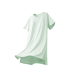 miiow | Casual Short Sleeve Dress Women Summer Thin Shoulder Pad Included Home Leisure Loose Fit T-Shirt Style Sleepwear Dress