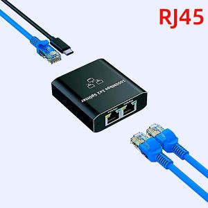 เครือข่ายกิกะบิตแยก1ใน2เครือข่าย Sharer Rj45สายเคเบิลเครือข่าย1ใน2สวิตซ์เราเตอร์การเข้าถึงอินเทอร์เน็ตพร้อมกัน