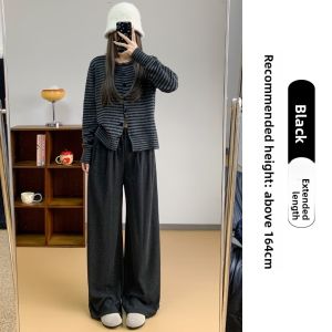 NIANDAIJINGDIAN | High Waist Loose Slimming Straight Leg Pants