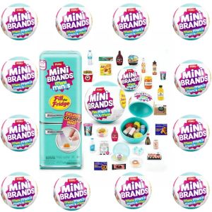 Bandai | New ZURU Mini Brands Refrigerator Ball Surprise Blind Box Super Mini Snacks Toys For Role Play Home Dollhouse Furniture Gift